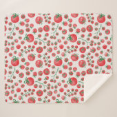 Couverture Sherpa Motif aquarelle de tomates (Devant (Horizontal))