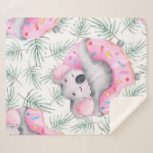 Couverture Sherpa Motif aquarelle peint à la main avec koala tropica (Devant (Horizontal))