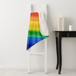 Couverture Sherpa Motif arc-en-ciel coloré