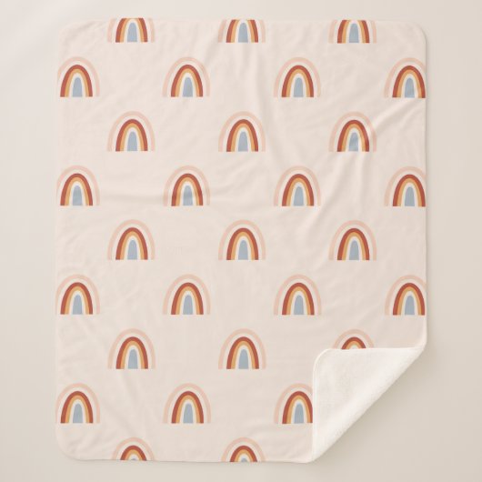 Couverture Sherpa Motif arc-en-ciel Doodle doux (Devant)