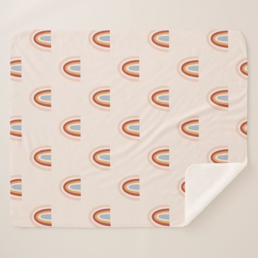 Couverture Sherpa Motif arc-en-ciel Doodle doux (Devant (Horizontal))