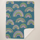 Couverture Sherpa Motif arc-en-ciel moderne en bleu (Devant)
