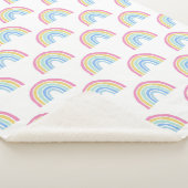 Couverture Sherpa Motif arc-en-ciel Pastel (3/4)