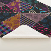 Couverture Sherpa Motif arrière - plan sans couture. Motif de patchw (3/4)