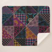 Couverture Sherpa Motif arrière - plan sans couture. Motif de patchw (Devant (Horizontal))