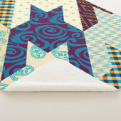 Couverture Sherpa Motif arrière - plan sans couture. Motif de patchw (3/4)
