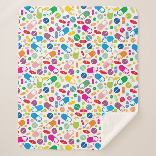 Couverture Sherpa Motif au néon coloré de drogue (Devant)