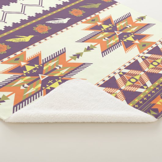 Couverture Sherpa Motif aztèque incolore (3/4)