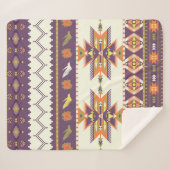 Couverture Sherpa Motif aztèque incolore (Devant (Horizontal))