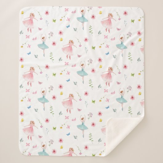 Couverture Sherpa Motif Ballerina (Devant)