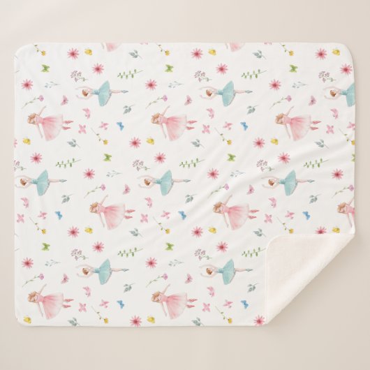 Couverture Sherpa Motif Ballerina (Devant (Horizontal))
