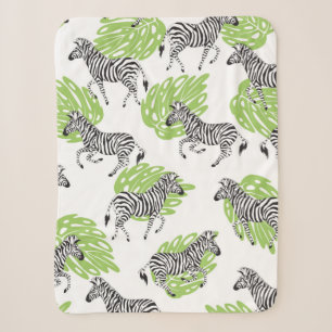 Couverture Sherpa Motif blanc sans couture avec zèbres. illustration