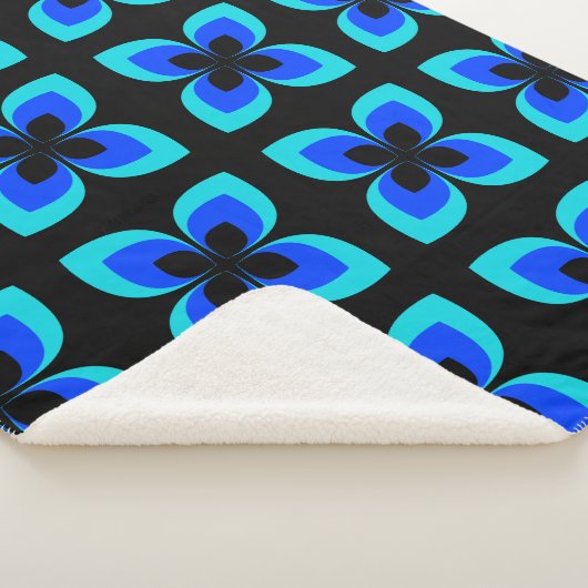 Couverture Sherpa Motif Bleu Bleu Bleu Bleu Deux Lumineux (3/4)