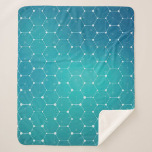 Couverture Sherpa Motif bleu d'ADN de Teal
