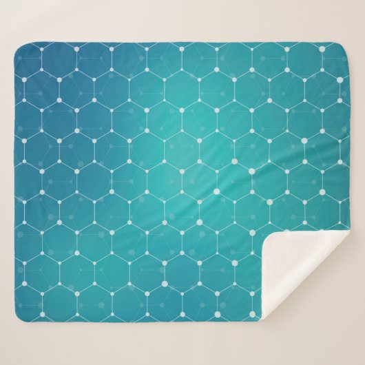 Couverture Sherpa Motif bleu d'ADN de Teal (Devant (Horizontal))