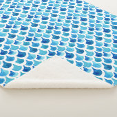 Couverture Sherpa Motif bleu d'échelle d'aquarelle (3/4)