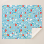 Couverture Sherpa Motif bleu dentaire (Devant (Horizontal))