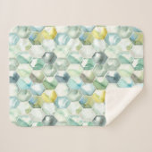 Couverture Sherpa Motif bleu et vert de Honycomb d'aquarelle (Devant (Horizontal))