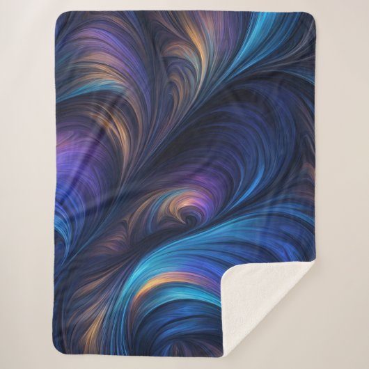 Couverture Sherpa Motif bleu foncé (Devant)