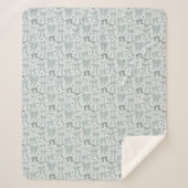 Couverture Sherpa Motif Blue Bows and Hearts (Devant)
