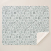 Couverture Sherpa Motif Blue Bows and Hearts (Devant (Horizontal))