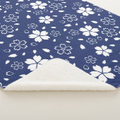 Couverture Sherpa Motif Blue Sakura (3/4)