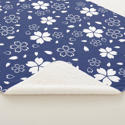 Couverture Sherpa Motif Blue Sakura (3/4)