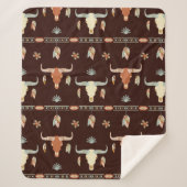 Couverture Sherpa Motif Boho Steer (Devant)