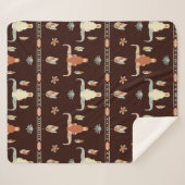 Couverture Sherpa Motif Boho Steer (Devant (Horizontal))
