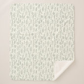 Couverture Sherpa Motif botanique Moderne Sage (Devant)