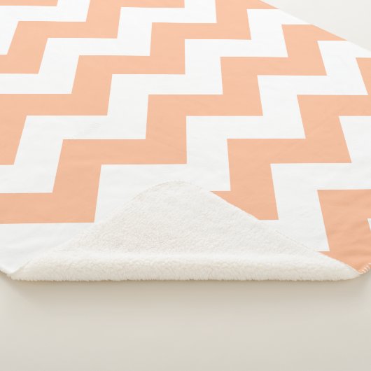 Couverture Sherpa Motif branché Pastel Peach Chevron (3/4)
