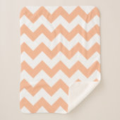 Couverture Sherpa Motif branché Pastel Peach Chevron (Devant)