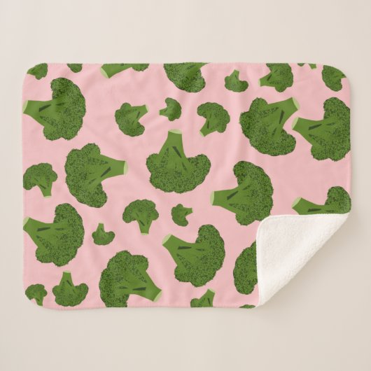 Couverture Sherpa Motif Broccoli (Devant (Horizontal))