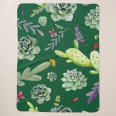Couverture Sherpa Motif Cactus 3 (Devant)