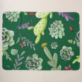 Couverture Sherpa Motif Cactus 3 (Devant (Horizontal))