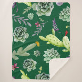 Couverture Sherpa Motif Cactus 3 (Devant)