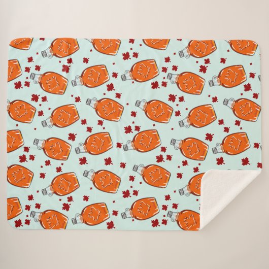 Couverture Sherpa Motif canadien de sirop d'érable (Devant (Horizontal))