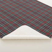 Couverture Sherpa Motif carreaux rouge foncé vert bleu classique (3/4)