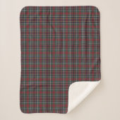 Couverture Sherpa Motif carreaux rouge foncé vert bleu classique (Devant)