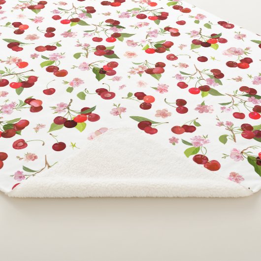 Couverture Sherpa Motif cerise 1 (3/4)