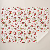 Couverture Sherpa Motif cerise 1 (Devant (Horizontal))