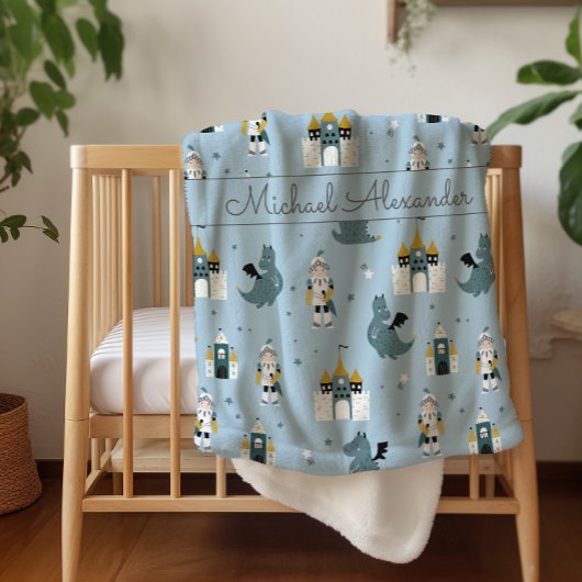 Couverture Sherpa Motif Chevaliers & Dragons