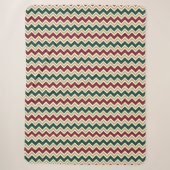 Couverture Sherpa Motif Chevron blanc rouge vert (Devant)