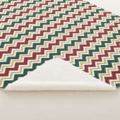 Couverture Sherpa Motif Chevron blanc rouge vert (3/4)