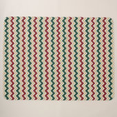 Couverture Sherpa Motif Chevron blanc rouge vert (Devant (Horizontal))
