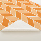 Couverture Sherpa Motif Chevron de Pêche Orange Moderne (3/4)