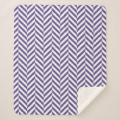 Couverture Sherpa Motif Chevron Purple Herringbone (Devant)