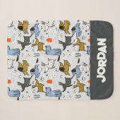 Couverture Sherpa Motif chien mignon Doodle (Devant (Horizontal))