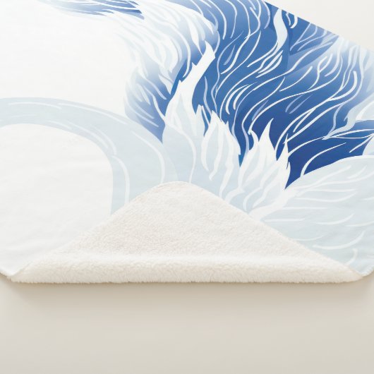 Couverture Sherpa Motif chinois des ailes cygne (3/4)