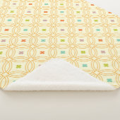 Couverture Sherpa Motif circulaire à verrouillage géométrique rétro (3/4)